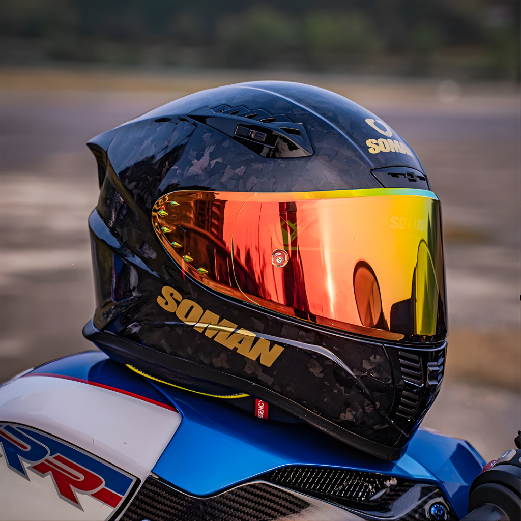 SOMAN X7 | X8 หมวกกันน็อค CARBON แท้ น้ำหนัก 1350±50g รองรับบลูทูธ นวมถอดซักได้ ระบายอากาศดี มาตรฐาน ECE / DOT / CC