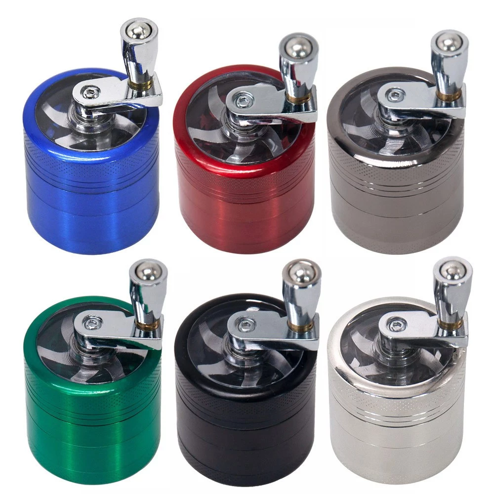Grinder 4ชั้น ที่บดสมุนไพร สูง40mm เส้นผ่าศูนย์กลาง 40mm วัสดุโลหะ สีพื้น สีดำ จัดส่งจากประเทศไทย