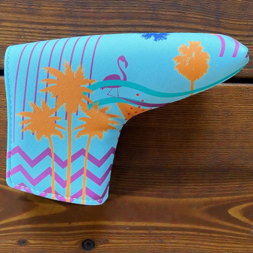 ปลอกคลุมพัตเตอร์แม่เหล็ก Magnet Cover Putter Flamingo Hawaii Style Headcover