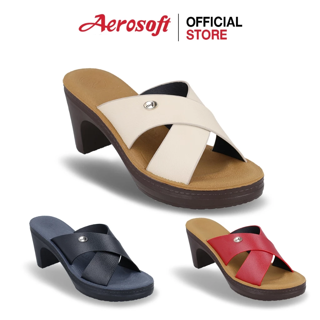 Aerosoft (แอโร่ซอฟ) รองเท้าส้นสูงผู้หญิง แบบสวม เพื่อสุขภาพ รุ่น SW0331