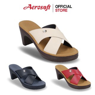 Aerosoft (แอโร่ซอฟ)   รองเท้าส้นสูงผู้หญิง แบบสวม เพื่อสุขภา…