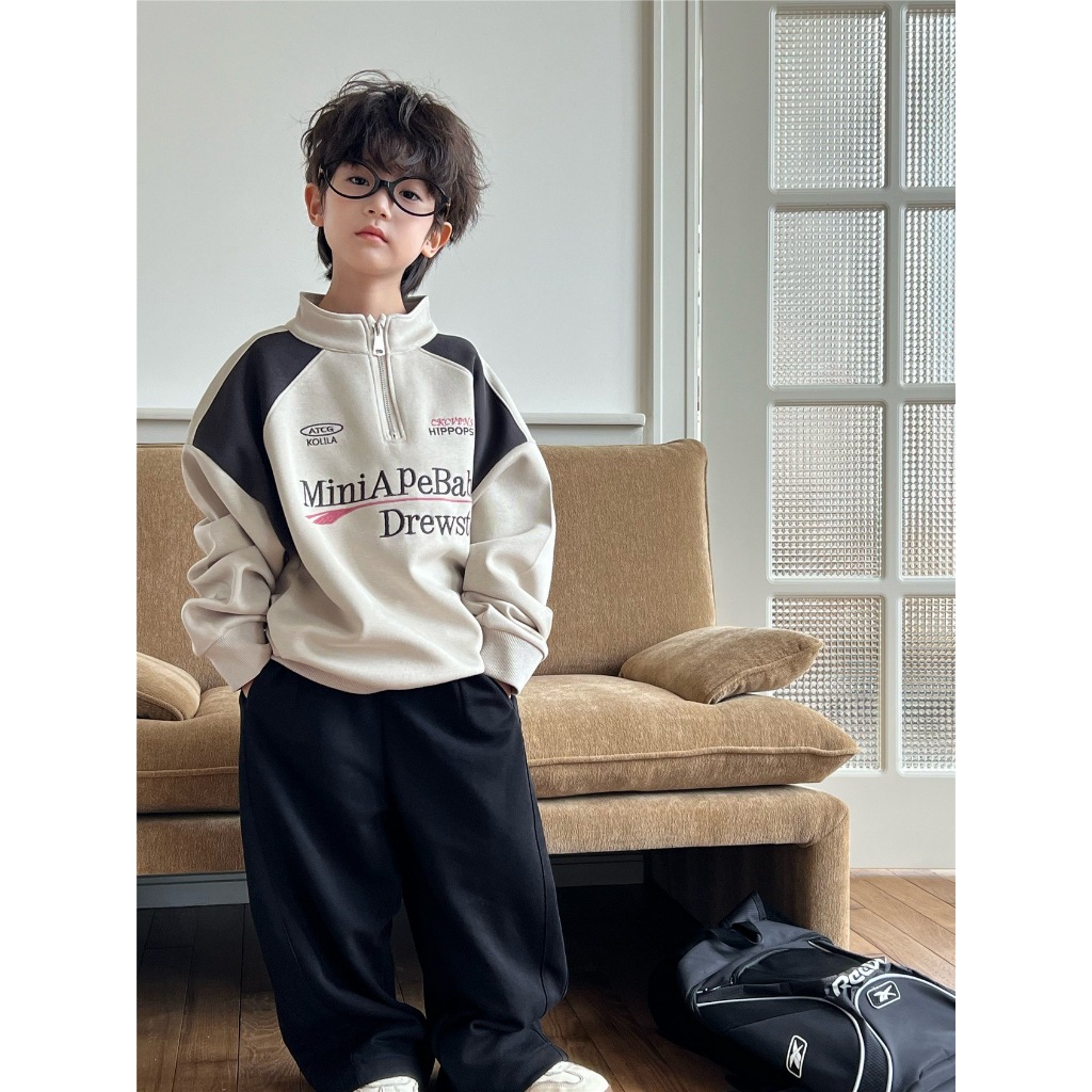 [ส่งไวจากไทย] *แค่เสื้อ* เสื้อสเวตเตอร์เด็ก เสื้อกันหนาวเด็กชาย คอสูง ทรงโอเวอร์ไซส์ สไตล์เกาหลีเท่ๆ เหมาะสำหรับ 3-12 ปี - รูปที่ 2