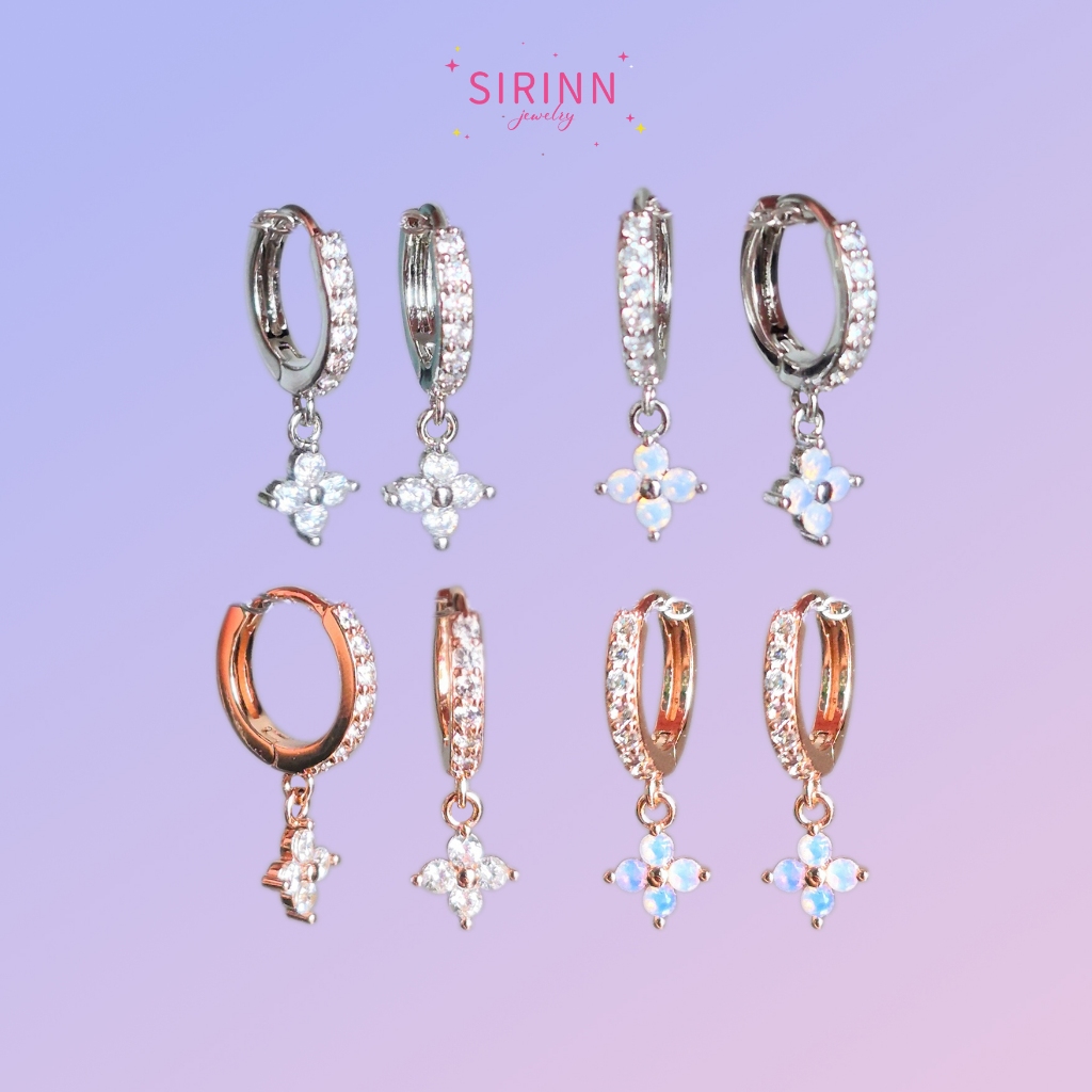 ต่างหูห่วงดอกไม้ Lovely Floral Hoop