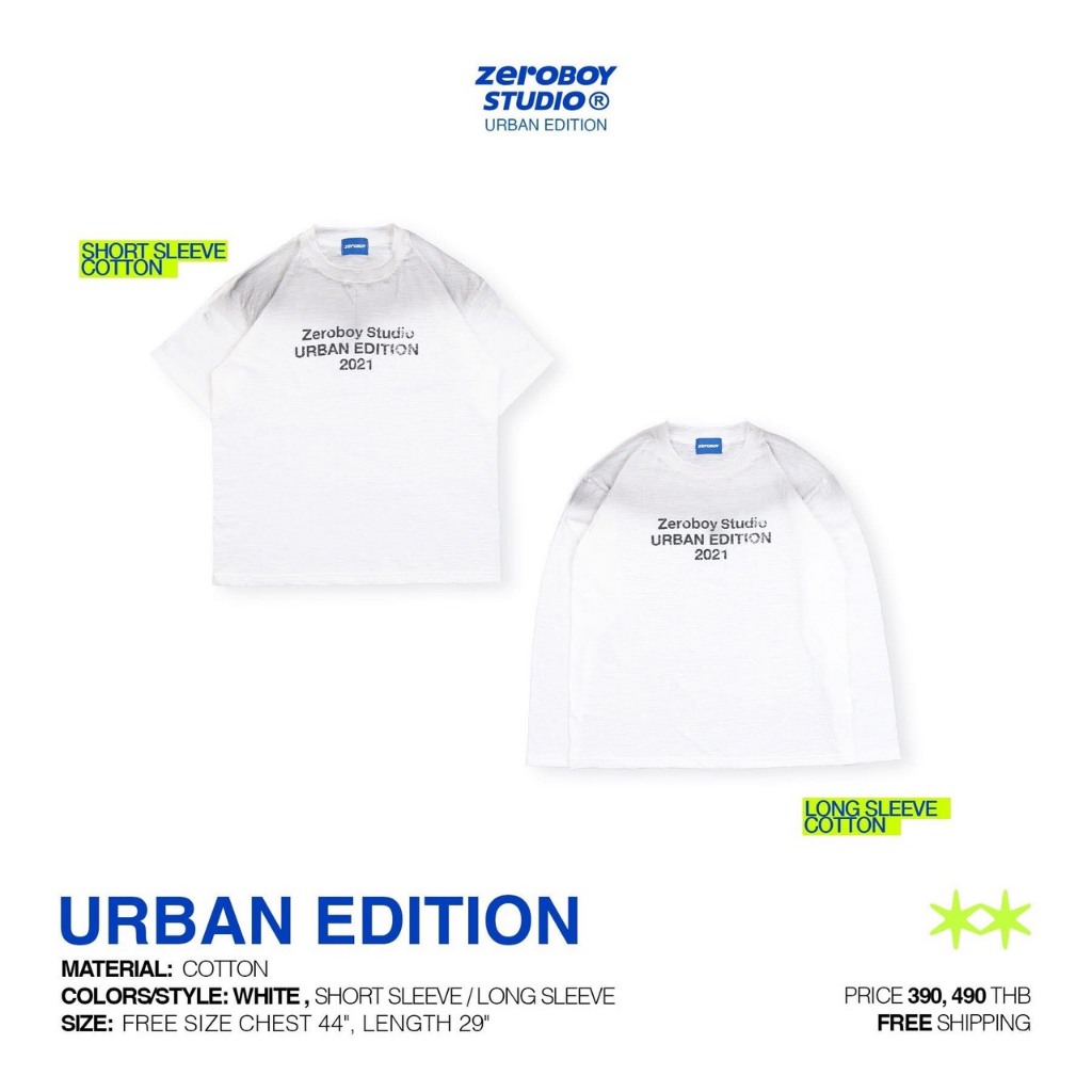 ZEROBOY STUDIO® — URBAN EDITION TEE " เสื้อยืดแขนสั้นและแขนยาวงานเฟด"