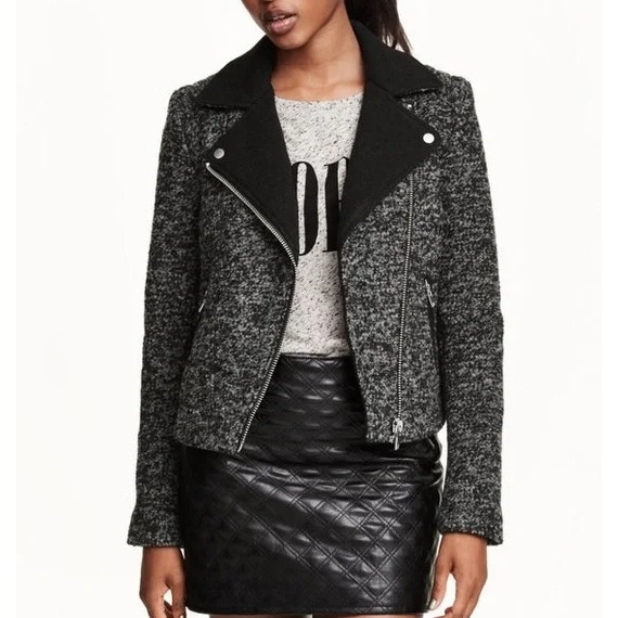 H&M Divided Wool Blend Biker Jacket