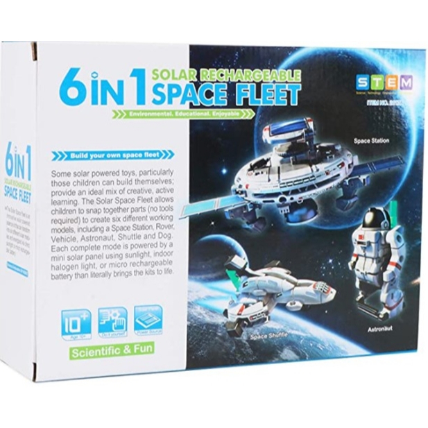 6 in 1 space fleet solar rechargeable ของเล่นวิทยาศาสตร์ ประกอบยานอวกาศ พลังงานแสงอาทิตย์
