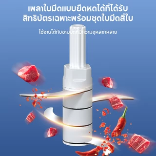 HAN RIVER เครื่องบดเนื้อ 2.5 ลิตร ใบมีดเทอร์ไบน์ 4 ใบ ถ้วยสแตนเลส ฝาใส ปรับ 2 ระดับความเร็ว