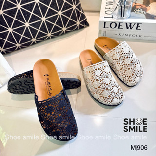 Shoe smile พร้อมส่ง/ขนาดปกติ/รองเท้าสลิปออนเปิดส้น ลำลอง แฟช…
