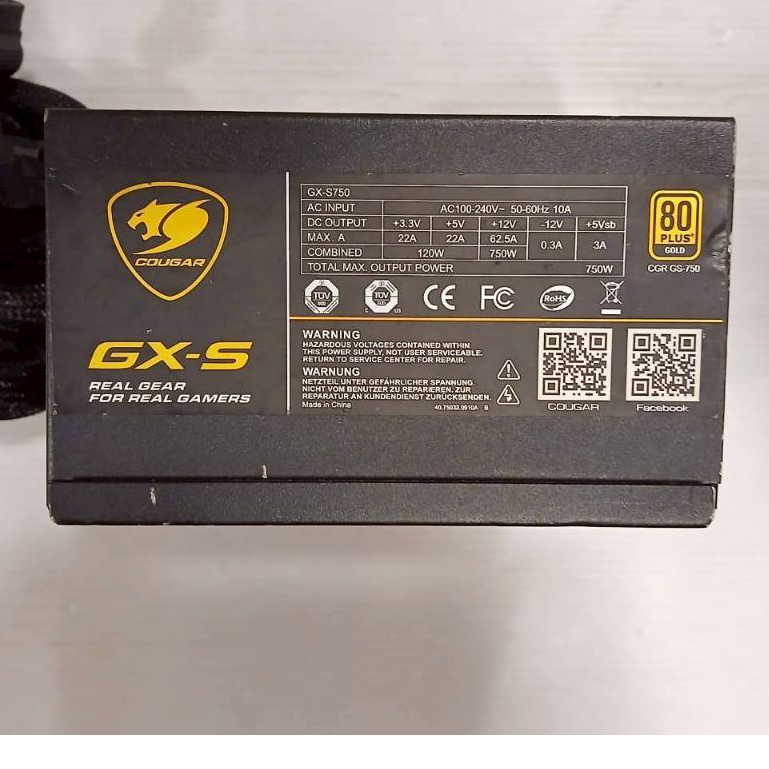 POWER SUPPLY (อุปกรณ์จ่ายไฟ) COUGAR GX-S750 - 750W 80 PLUS GOLD
