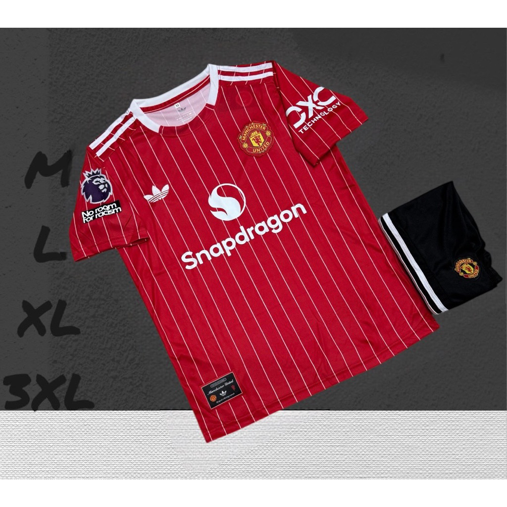 new ชุดฟุดเบอลชุดกีฬาเสื้อพร้อมกางเกงมาใหม่สวยผ้านิ่มเย็นใส่สบายงานเลเซอร์ซักรักษาง่าย