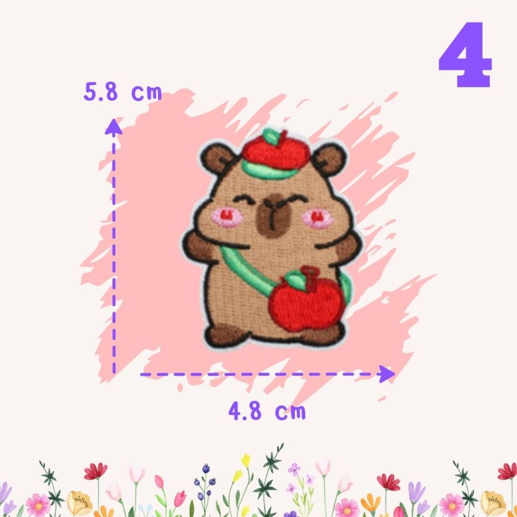 ⭐️ตัวรีดติดเสื้อ ติดกระเป๋า คาปิบาร่า น่ารักอ้วนกลมมีให้เลือก 8 แบบ DIY⭐️ - รูปที่ 4