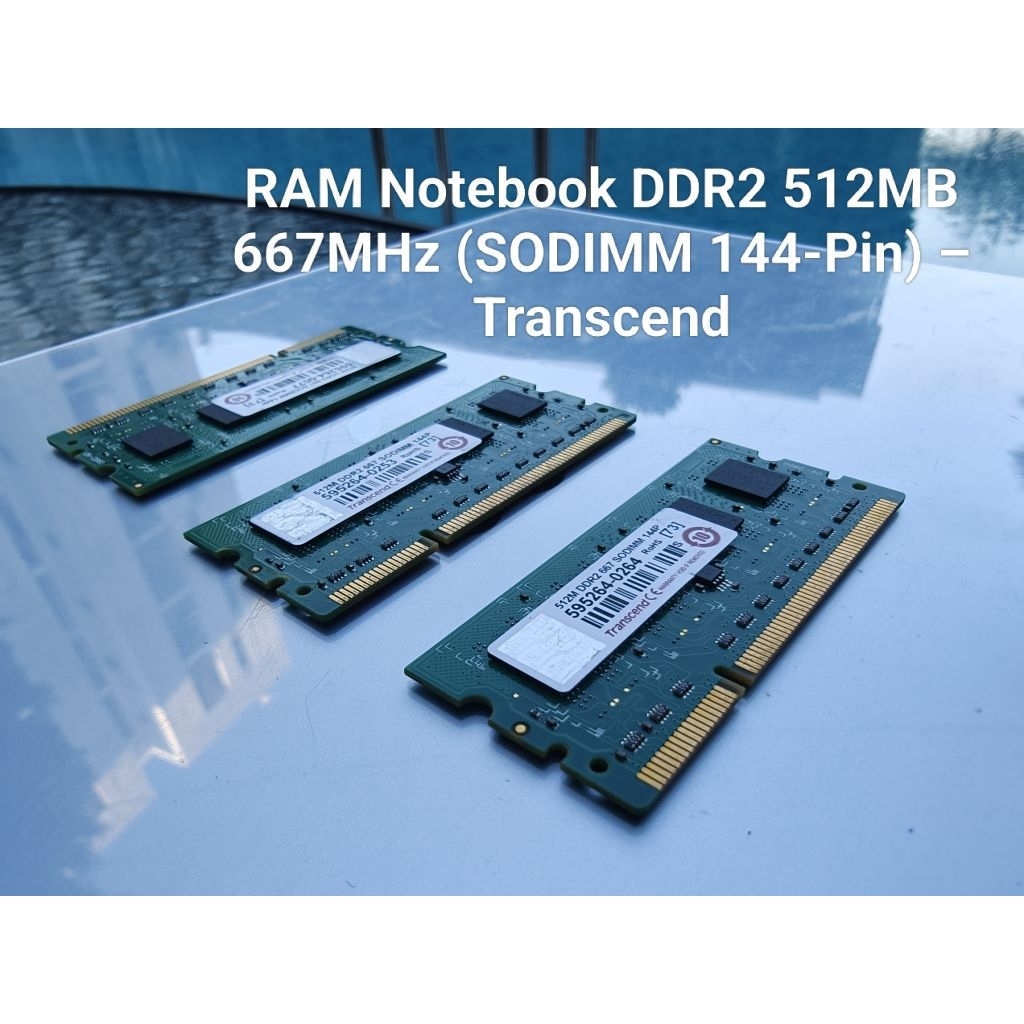 RAM Notebook DDR2 512MB 667MHz (SODIMM 144-Pin) – Transcend ของแท้