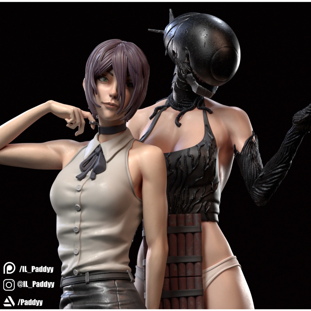 Reze - Chainsaw Man โมเดลการ์ตูน ฟิกเกอร์ Resin 3D Printing Model ขนาด 1/8–1/6 [โมเดลเรซิ่นไม่ทำสี]