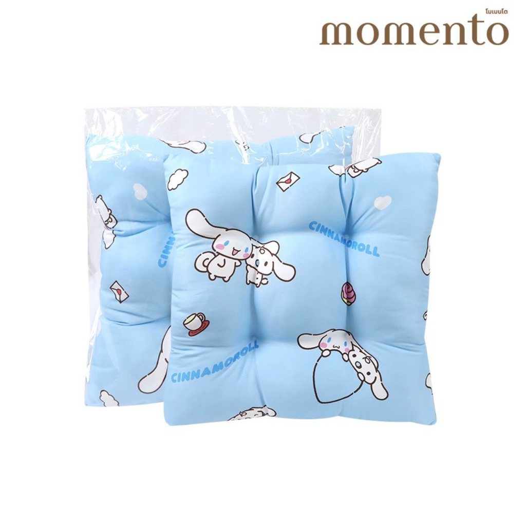 (พร้อมส่ง) Momento x Sanrio ซานริโอ้ เบาะรองนั่ง 20X20 นิ้ว ลายลิขสิทธิ์ cinnamoroll ชินนาม่อนโรล โล