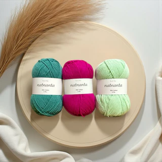 🌈พร้อมส่ง 🪴 natnanta 🌻ไหมพรมน่ารักๆ🌻 cotton 4 ply (50 g)