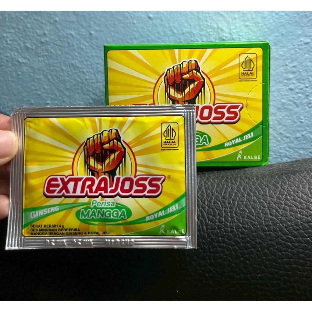 Extra joss manggo🥭/Extra joss mangga น้ำดื่มเกลือแร่ชูกำลัง 1 กล่อง มี 6 ซองสินค้าจาก🇲🇾