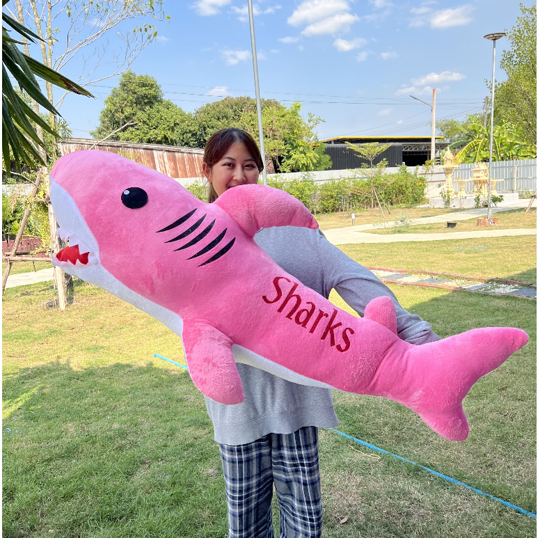 ตุ๊กตาปลาฉลาม ขนนุ่ม ตัวใหญ่ประมาณ 120 ซม มี 4 สีให้เลือก รับประกันความนุ่ม - รูปที่ 4