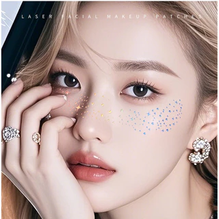 🔥มีส่งแมส จาก กทม🔥แทททู หน้า สติกเกอร์ แทททูกระ สีเงิน สีทอง โฮโลแกรม แทททู tattoo ปีใหม่ คริสต์มาส แฟนซี