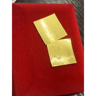 แผ่นทองคำแท้96.5%บริสุทธิ์ไม่มีส่วนผสม100% ขนาด2x2Cm สำหรับจารย์ทำตะกรุด รับประกันทองแท้