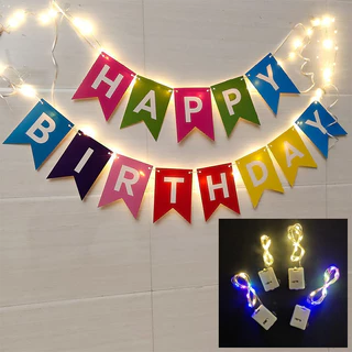 มีสีให้เลือเยอะมากๆ ชุดป้ายวันเกิด Happy Birthdayไฟลวด LEDแถมถ่านกระดุม รายละเอียดในชุดดูได้จากภาพ (พร้อมส่งจากกรุงเทพ)