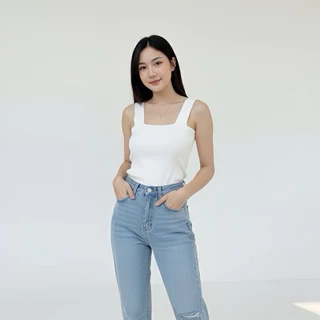 🍒Ninamee มาใหม่ เสื้อกล้ามคอเหลี่ยมรุ่นเต็มตัว อก28-40 นิ้ว เสื้อกล้ามไหมพรมคุณภาพดี เป็นทรง #NN43