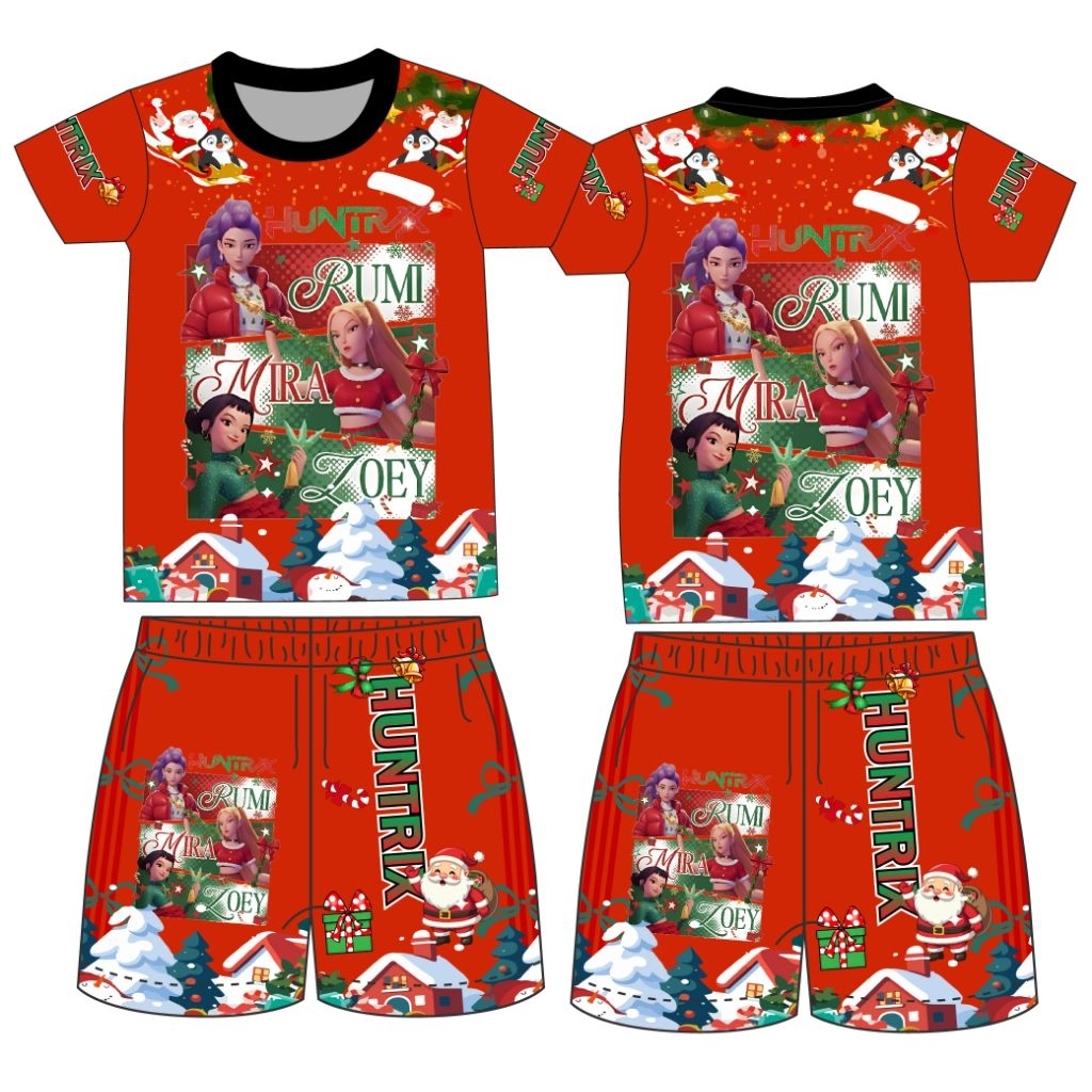 New!!ชุดคริสต์มาสเด็ก2-12ปีสีสันสดใส ลายน่ารัก งานไทย พิมพ์ลายทั้งตัว