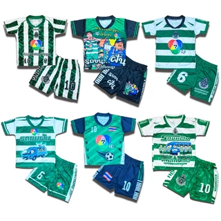 เสื้อผ้าเด็กชาย เด็กหญิง เสื้อพร้อมกางเกงขาสั้น  ทีมหมอนทอง ราคาส่งมีปลายทาง