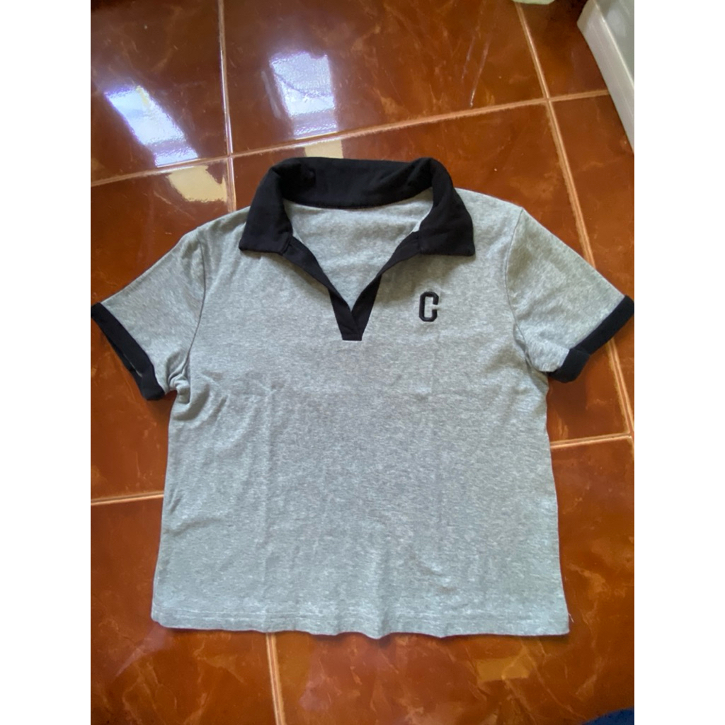 เสื้อยืดแต่งงปกรายละเอียดปัดขวา ราคาถูก Shopee Lazada
