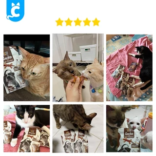 [ส่งฟรี🇹🇭] Fussy Boss ขนมแมว ขนมสุนัข Gecko ขนมไก่นิ่มรูปจิ้งจก 10 ชิ้น ฟัสซี่บอส CleverPet