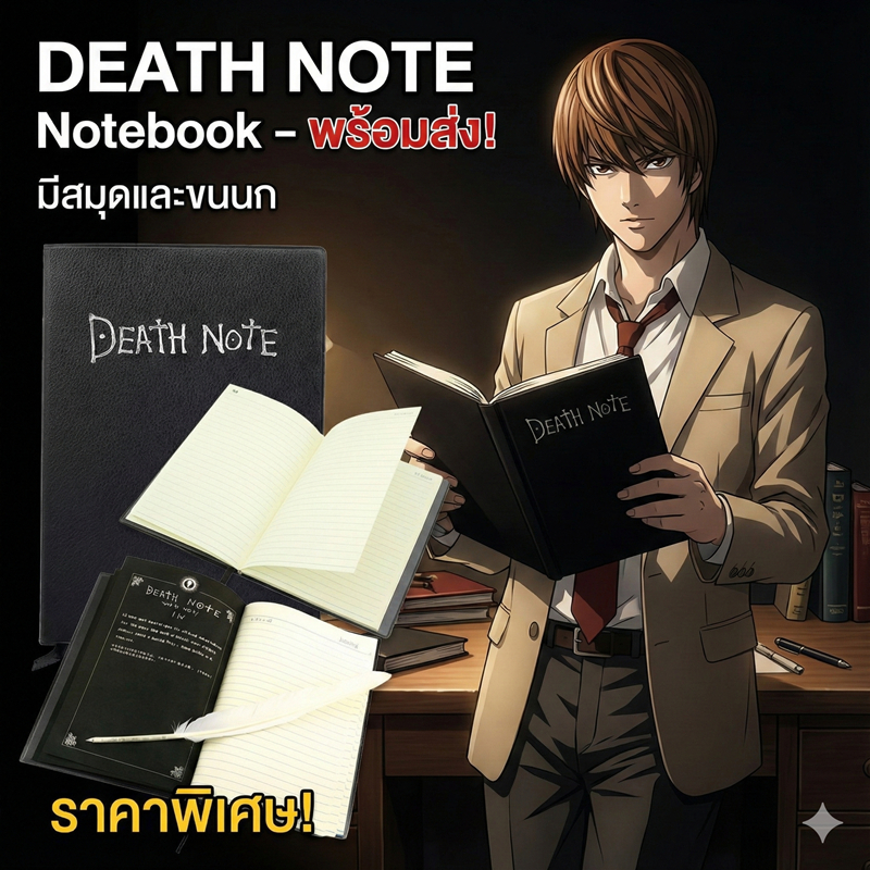 พร้อมส่ง 24 ชม. ของแท้ สมุดเดทโน๊ต สมุดDeath Note สมุดบันทึก ปกหนัง Death Note เดทโน๊ตปกหนัง แถมฟรีป