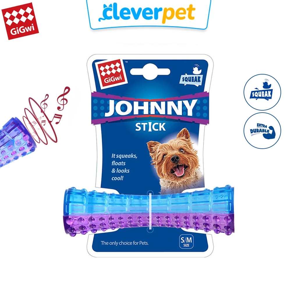 [ส่งฟรี🇹🇭] CleverPet แท่งยางกัดสุนัข GiGwi Johnny Stick ของเล่นหมา บีบมีเสียง Dog Toy