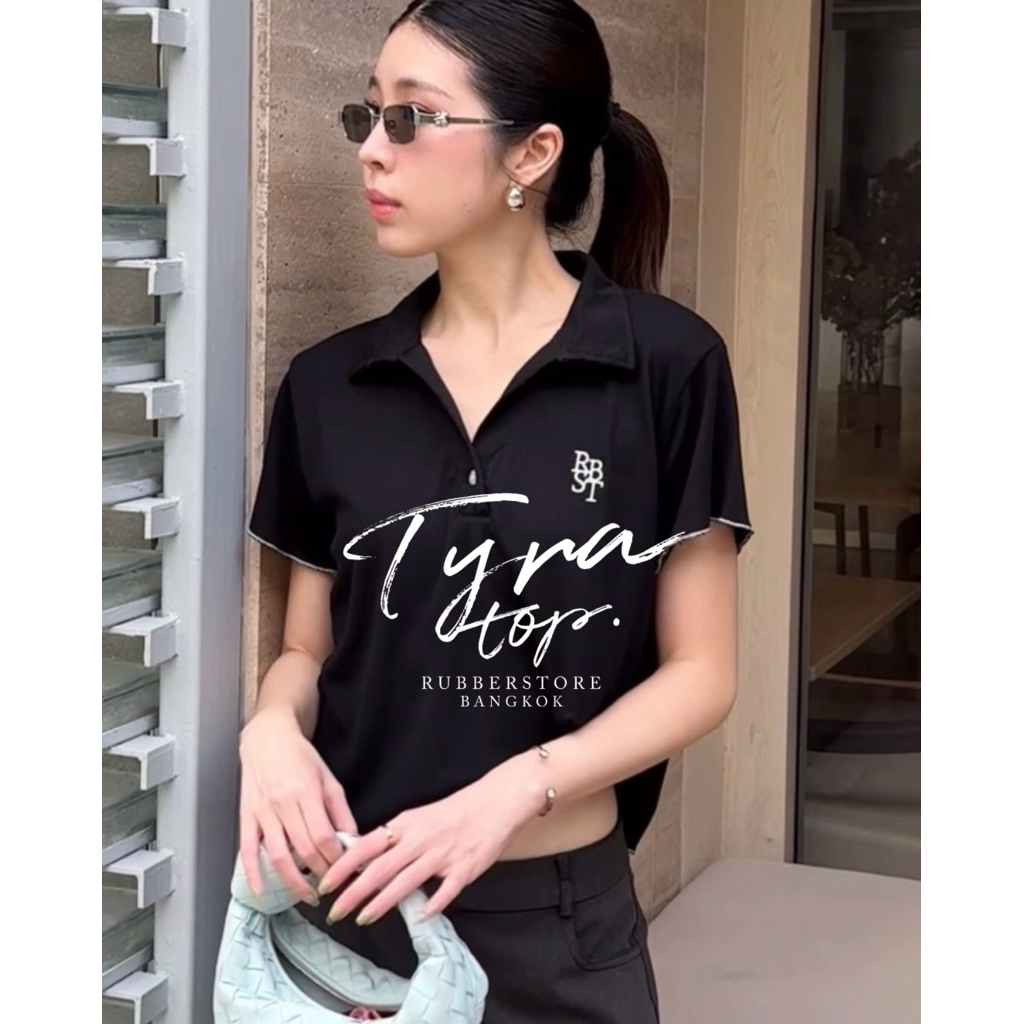 Rubberstore - Tyra top เสื้อคอปก แขนสั้น
