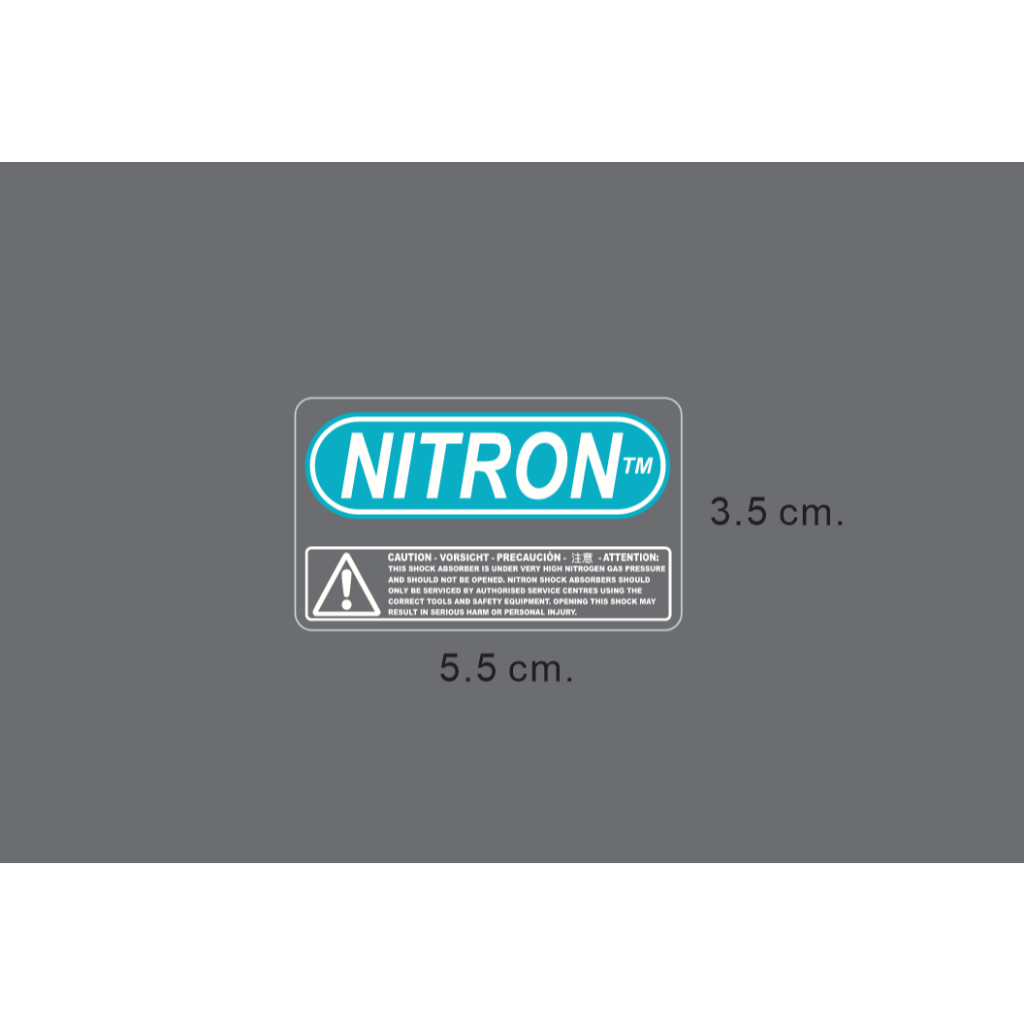 sticker NITRON พิมพ์ขาวลงใส 5.5×3.5 cm ราคาต่อชิ้น