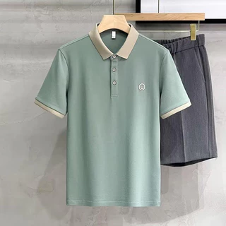 เสื้อโปโลชาย แขนสั้น คอปกตัดสี สไตล์เกาหลี ผ้าคอตตอนคุณภาพดี เสื้อผู้ชายแฟชั่น ใส่สบาย ฤดูร้อน 6 สี【COD】