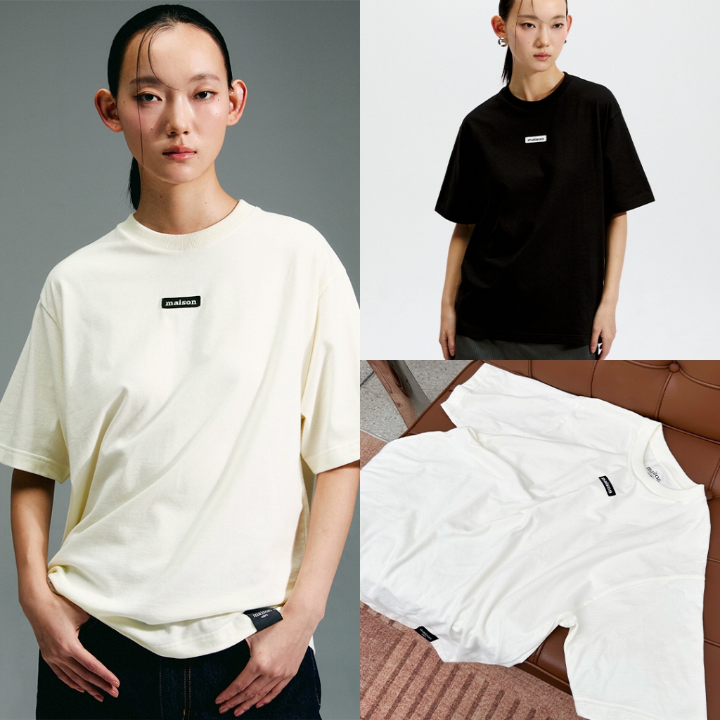 maison KEEPS | The Oversized Woven Patch Tee | Unisex | เสื้อยืด oversized ผ้านุ่มพิเศษ