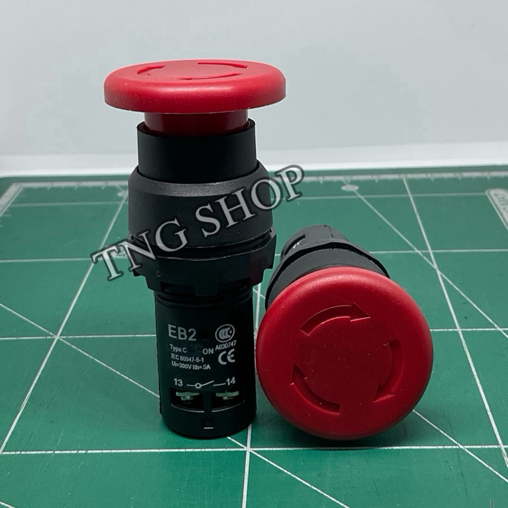 สวิตช์ Emergency สวิตช์หยุดฉุกเฉิน คอ22มิล 1NO 1NC