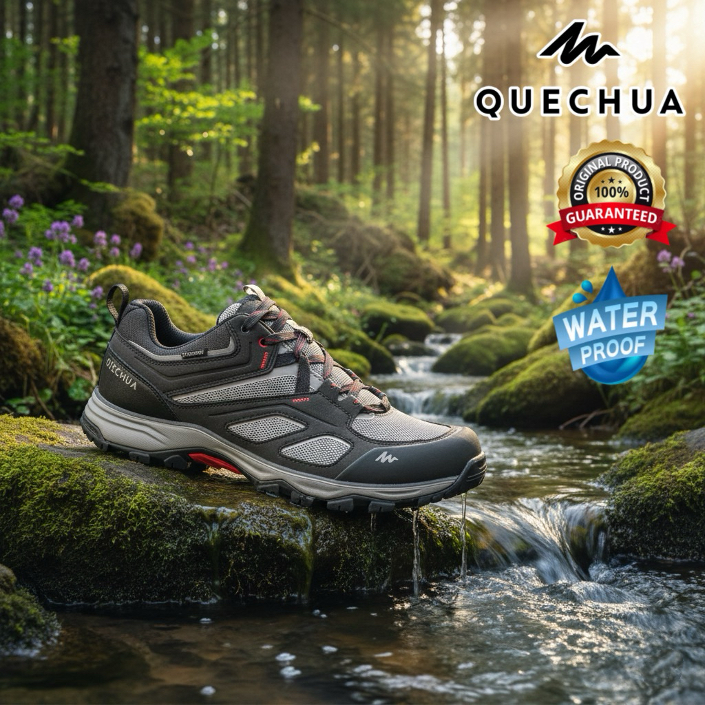 รองเท้าเดินป่ากันน้ำสำหรับผู้ชาย “มีไซส์ 40-46” รุ่น MH100 (สีเทา) QUECHUA