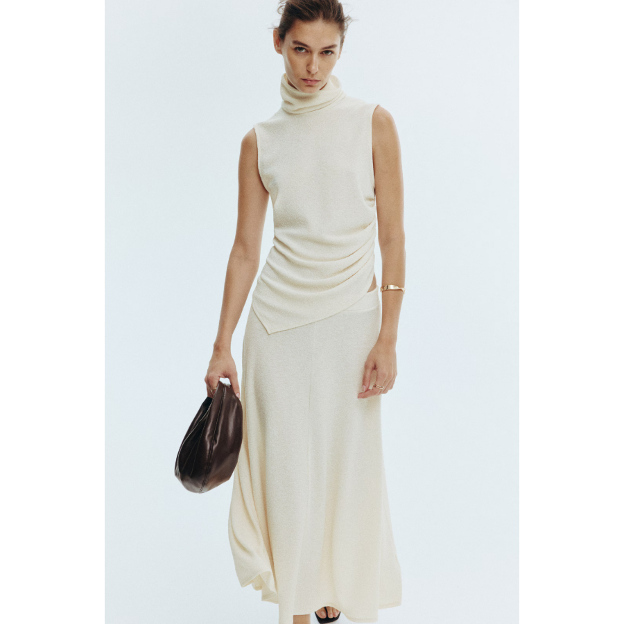 H&M(เอชแอนด์เอ็ม) เสื้อคอเต่าสไตล์ดราปเป้ Women Draped polo-neck top 1308785_1