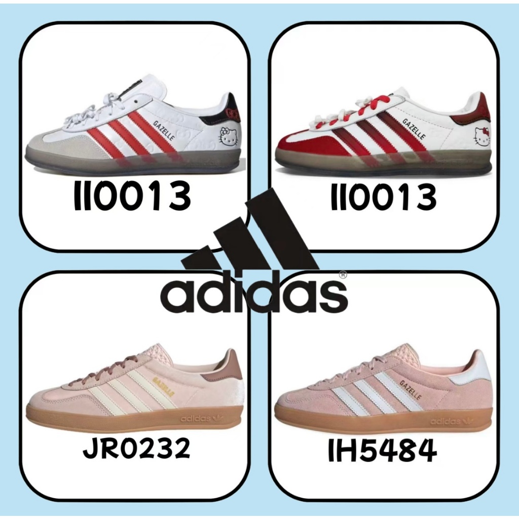「ของแท้ 100 %」adidas Samba gazelle OG spezial JR0232 สีขาว สีแดง สีชมพู สีดำ