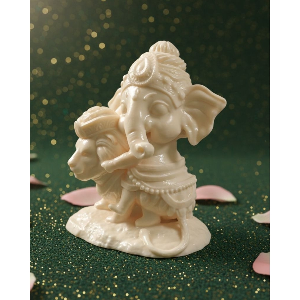 พระพิฆเนศน้อยทรงสิงห์ (ปางสิงหะ คณปติ) รุ่นน่ารัก บูชาแล้วรุ่งเรือง มหาเทพแห่งความสำเร็จในรูปลักษณ์สุดคิวท์ ที่เต็มเปี่ย - รูปที่ 2