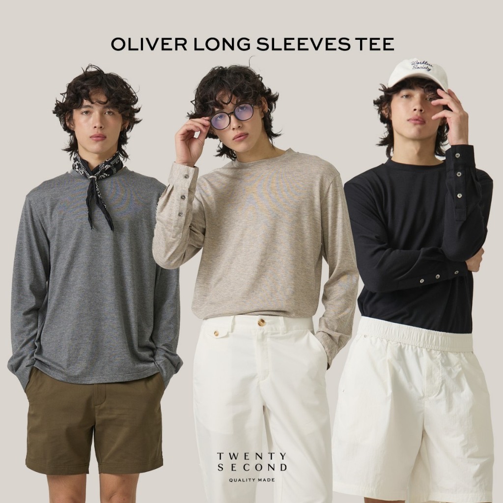 TWENTYSECOND เสื้อยืดแขนยาวผ้าคอตต้อนผสมวูล รุ่น Oliver Long Sleeves Tee – โปรปัง