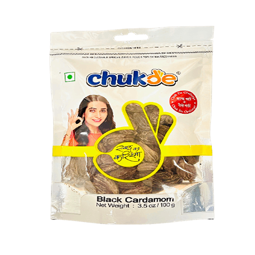 Chuk-De Black Cardamom (Moti Elaichi) 100g กระวานดำ (โมติเอลาอิชิ)
