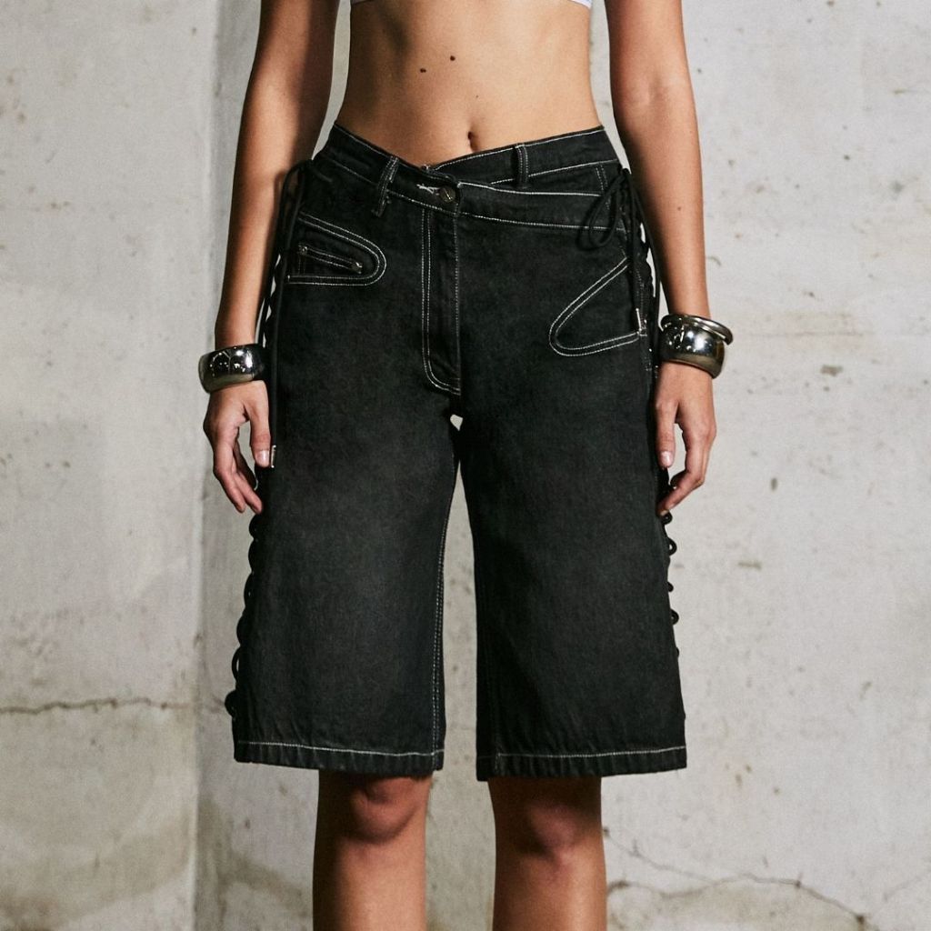 Merge Official – Merge Lacing Denim Jorts (พร้อมส่ง) ราคา ถูกที่สุด ดีลบีเคเค แกลเลอรีภาพที่ 7