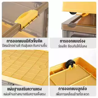 150Lกล่องใส่เสื้อผ้า กล่องเก็บของพับเก็บได้ เก็บของอเนกประสงค์ ได้เก็บของเล่น เปิดได้4ด้าน มีซ้อนได้ พลาสติกใส