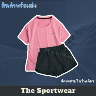 ชุดกีฬากางเกงวิ่งขาสั้น 2ชั้น ออกกำลังกายผู้หญิง SS49