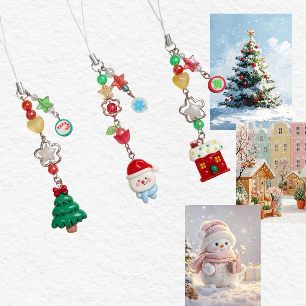 พวงกุญแจ คริสต์มาส ห้อยโทรศัพท์ กระเป๋า ไอเพต สมุดโน๊ต