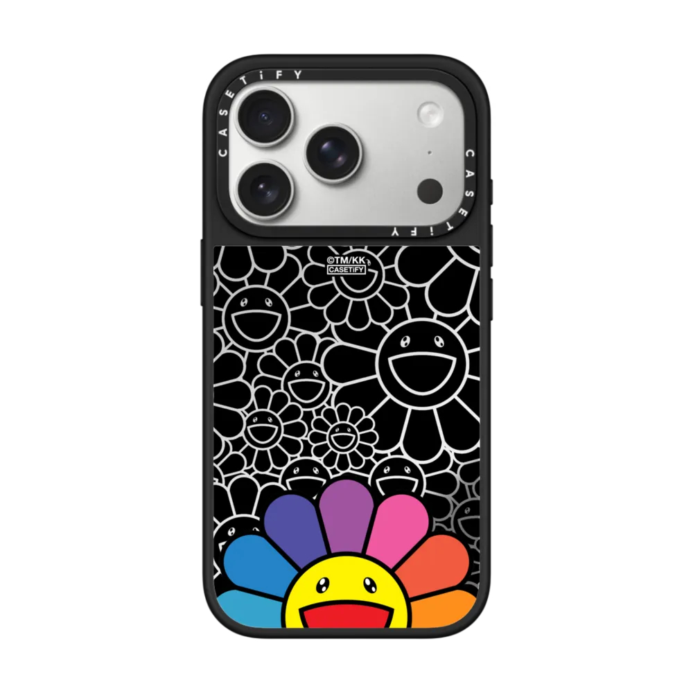🇹🇭[ของแท้ 100% พร้อมส่ง] เคสโทรศัพท์ Casetify x Murakami Smile [Rainbow] Silver on Black