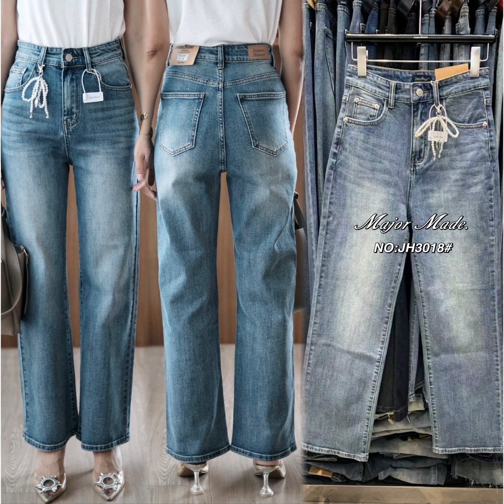 JH3018# กางเกงยีนส์ขากระบอก