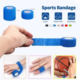 (1pcs）ผ้าพันแผล เทปผ้ายืดหยุ่น เทปพันออกกำลังกาย ผ้าล็อค แบบมีกาวในตัว สำหรับเล่นกีฬา