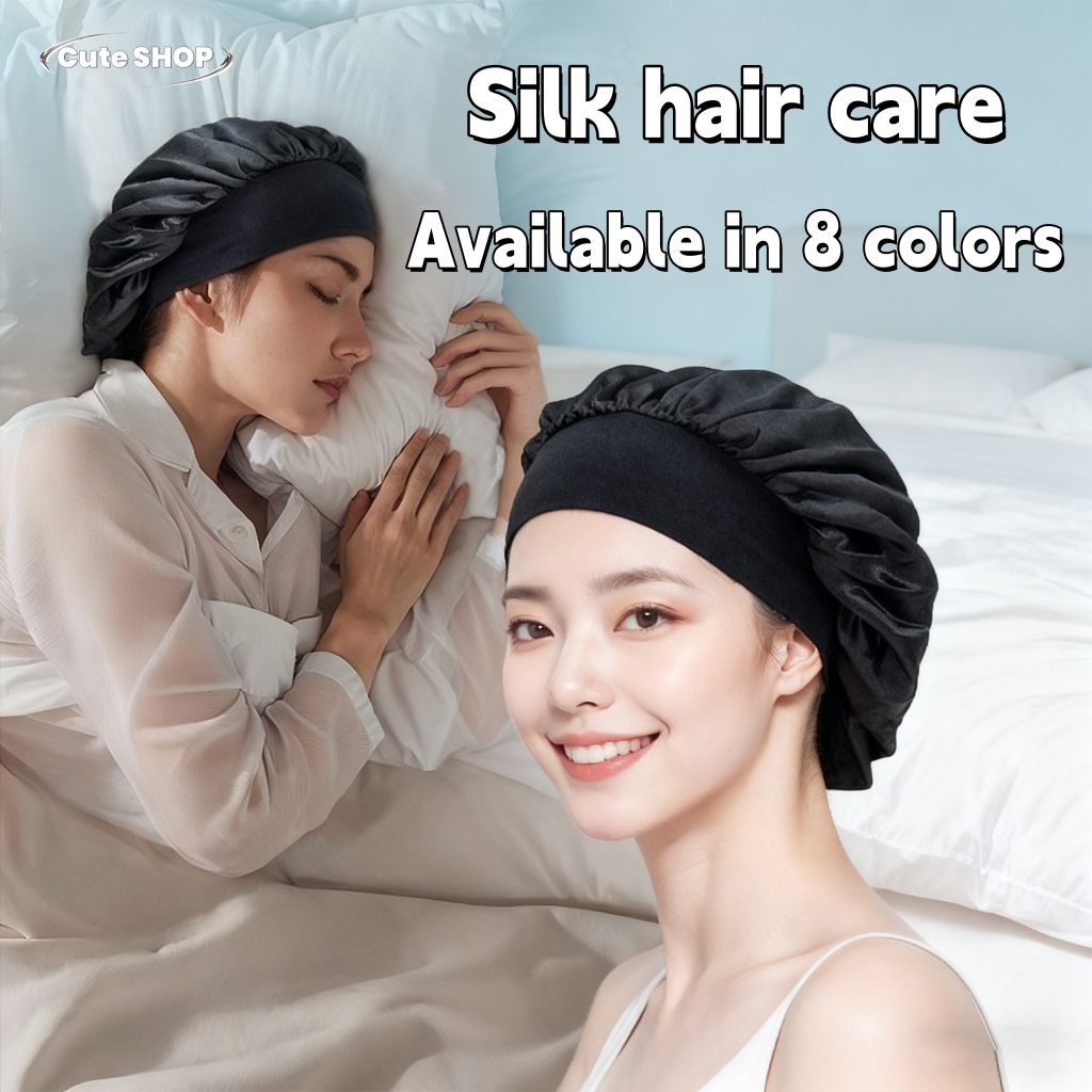 หมวกนอน วัสดุผ้าซาติน ปีกกว้าง หมวกให้นมบุตร เพื่อความสวยงาม ราคาประหยัด มีหลายสีให้เลือก  ส่งไวจากไทย